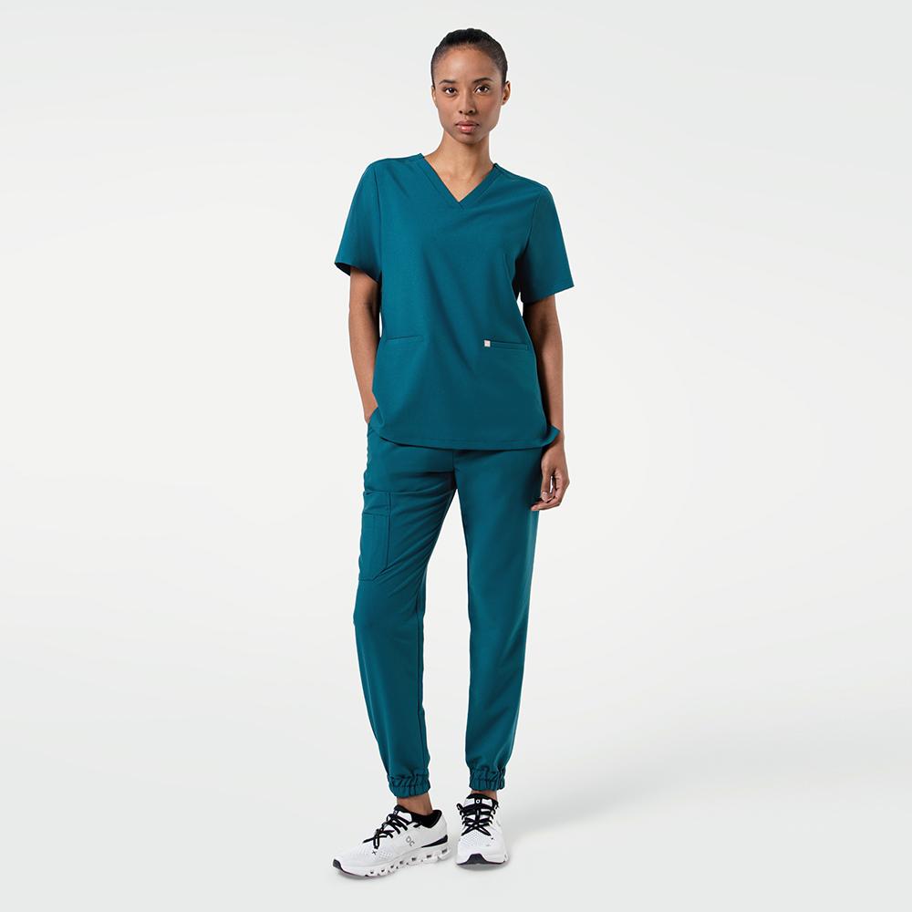 Women's-StrechFit-Jogger-Scrub-Pants-Ocean-Teal
